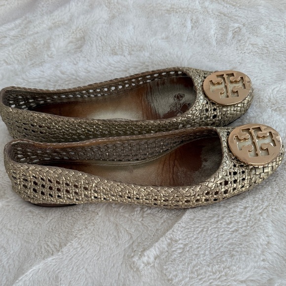 Tory Burch Metallic Woven Flats - Picture 3 of 4